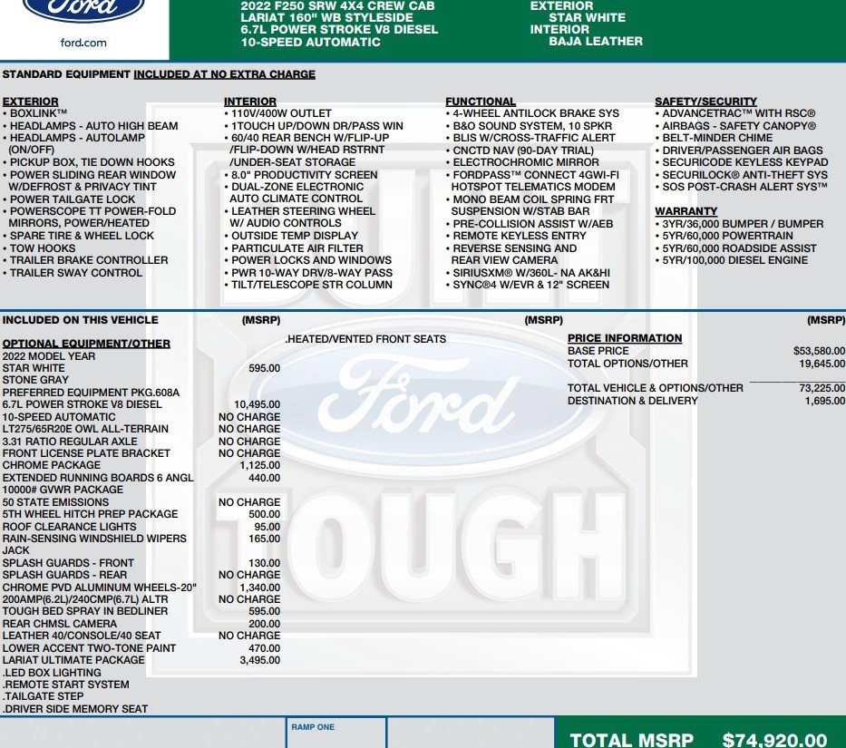 Used 2022 Ford F250 Lariat w/ Lariat Ultimate Package image 2