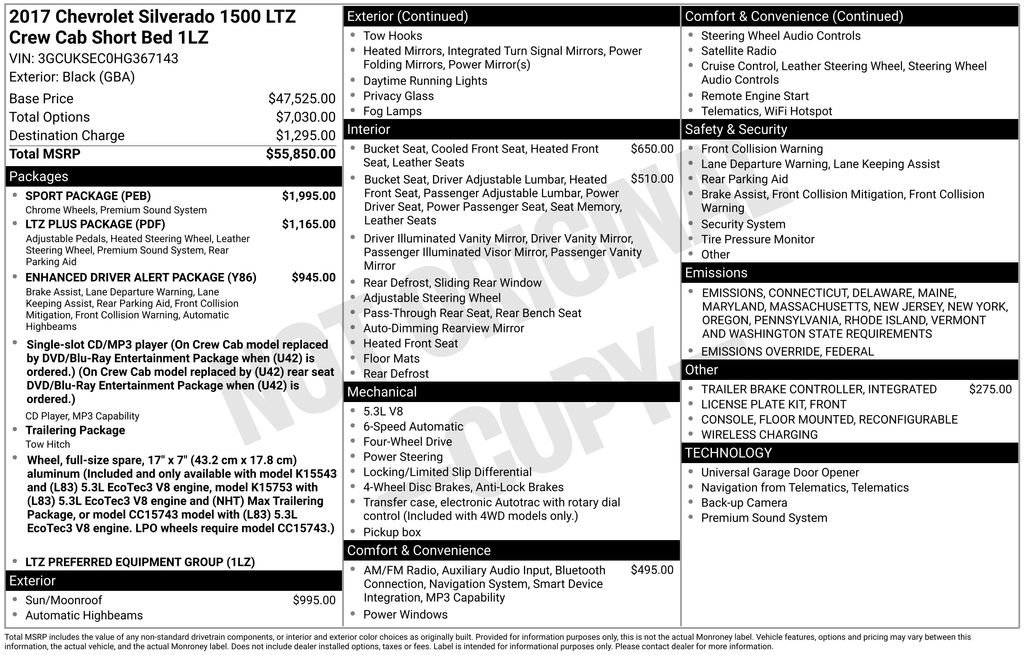 Used 2017 Chevrolet Silverado 1500 LTZ w/ Sport Package image 8