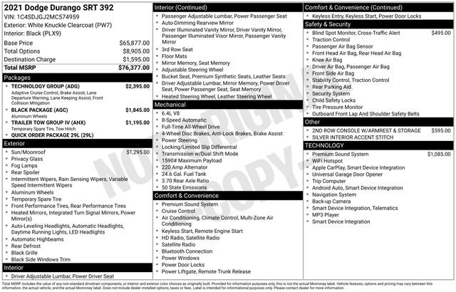 Used 2021 Dodge Durango SRT w/ Technology Group image 6