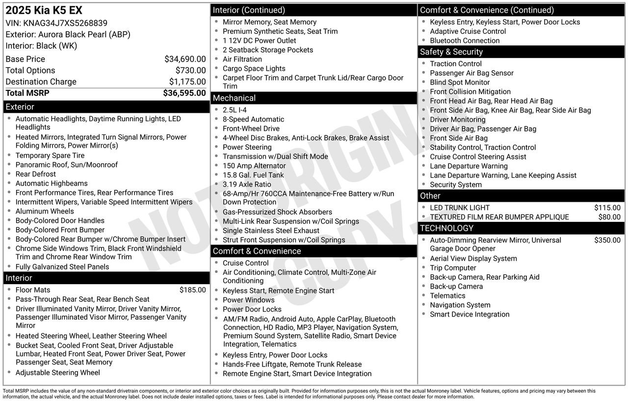 Used 2025 Kia K5 EX FWD image 31