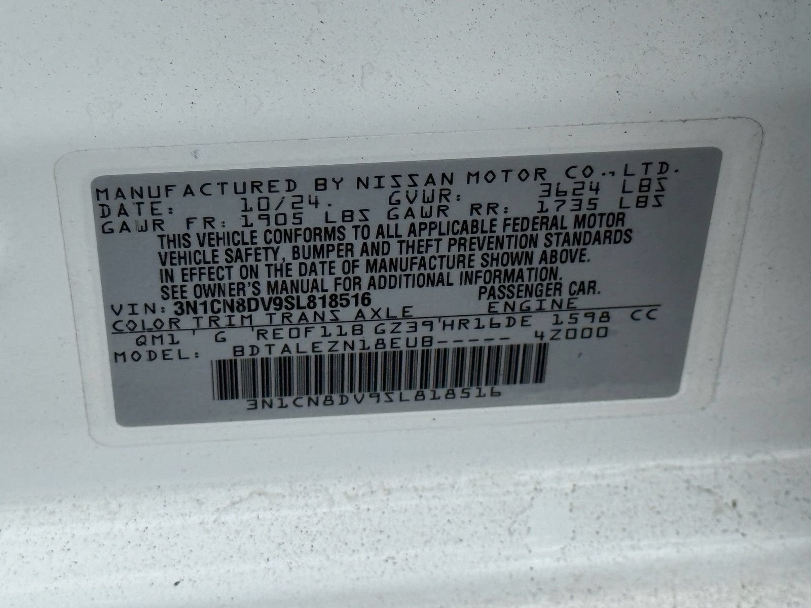 Used 2025 Nissan Versa S w/ Trunk Package FWD image 32