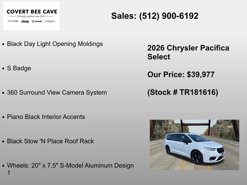 New 2026 Chrysler Pacifica Select w/ S Appearance Package FWD image 18