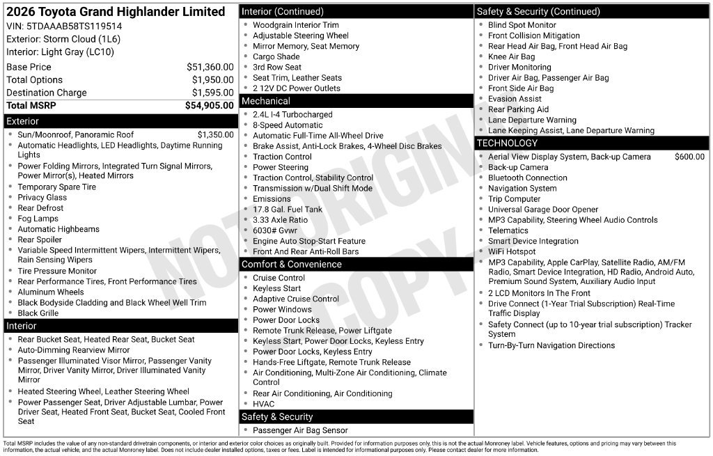 Used 2026 Toyota Grand Highlander AWD image 8