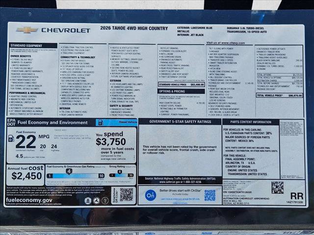 New 2026 Chevrolet Tahoe High Country image 16