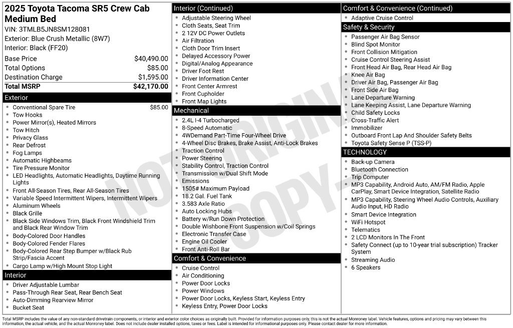 Certified 2025 Toyota Tacoma SR5 AWD/4WD image 29