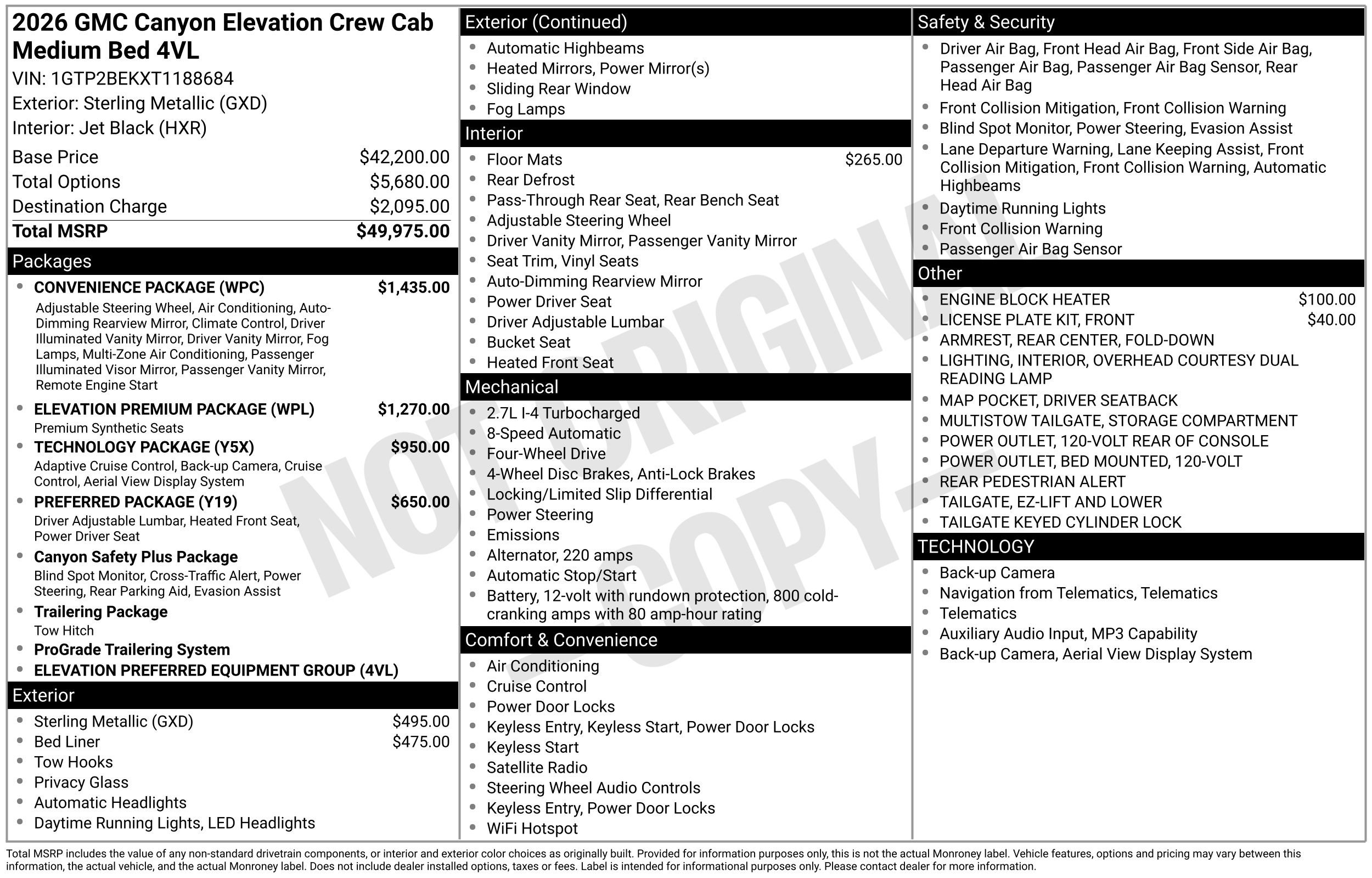 New 2026 GMC Canyon Elevation w/ Convenience Package AWD/4WD image 40