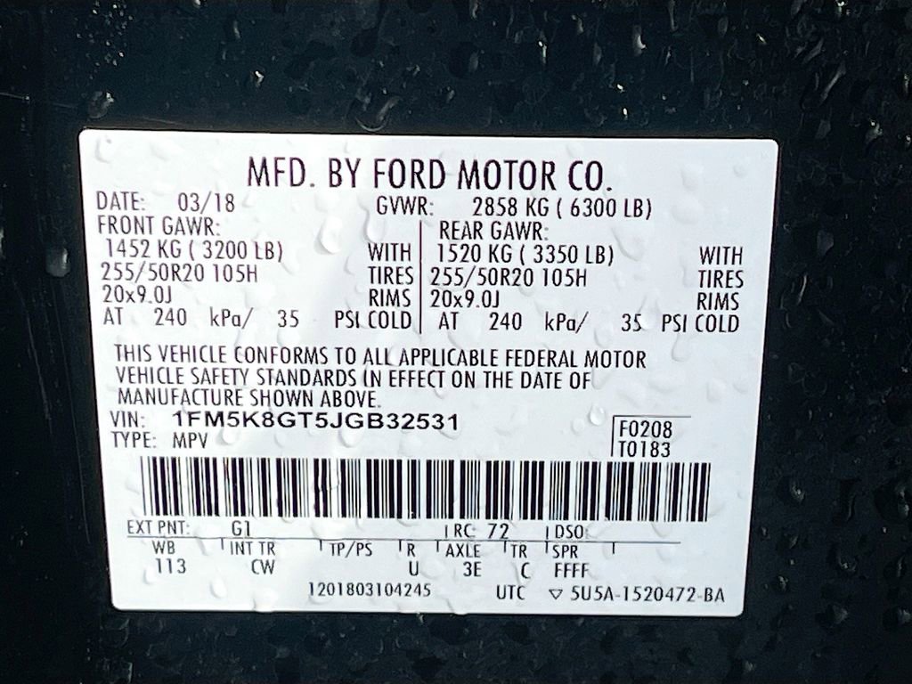 Used 2018 Ford Explorer Sport w/ Equipment Group 401A image 35