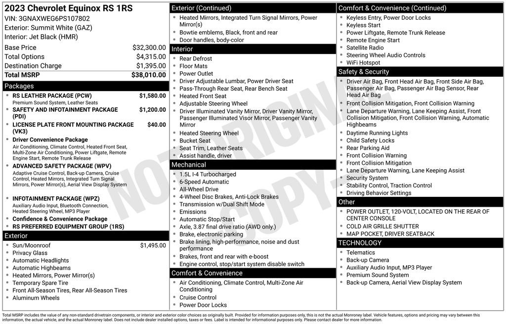 Used 2023 Chevrolet Equinox RS w/ RS Leather Package image 3