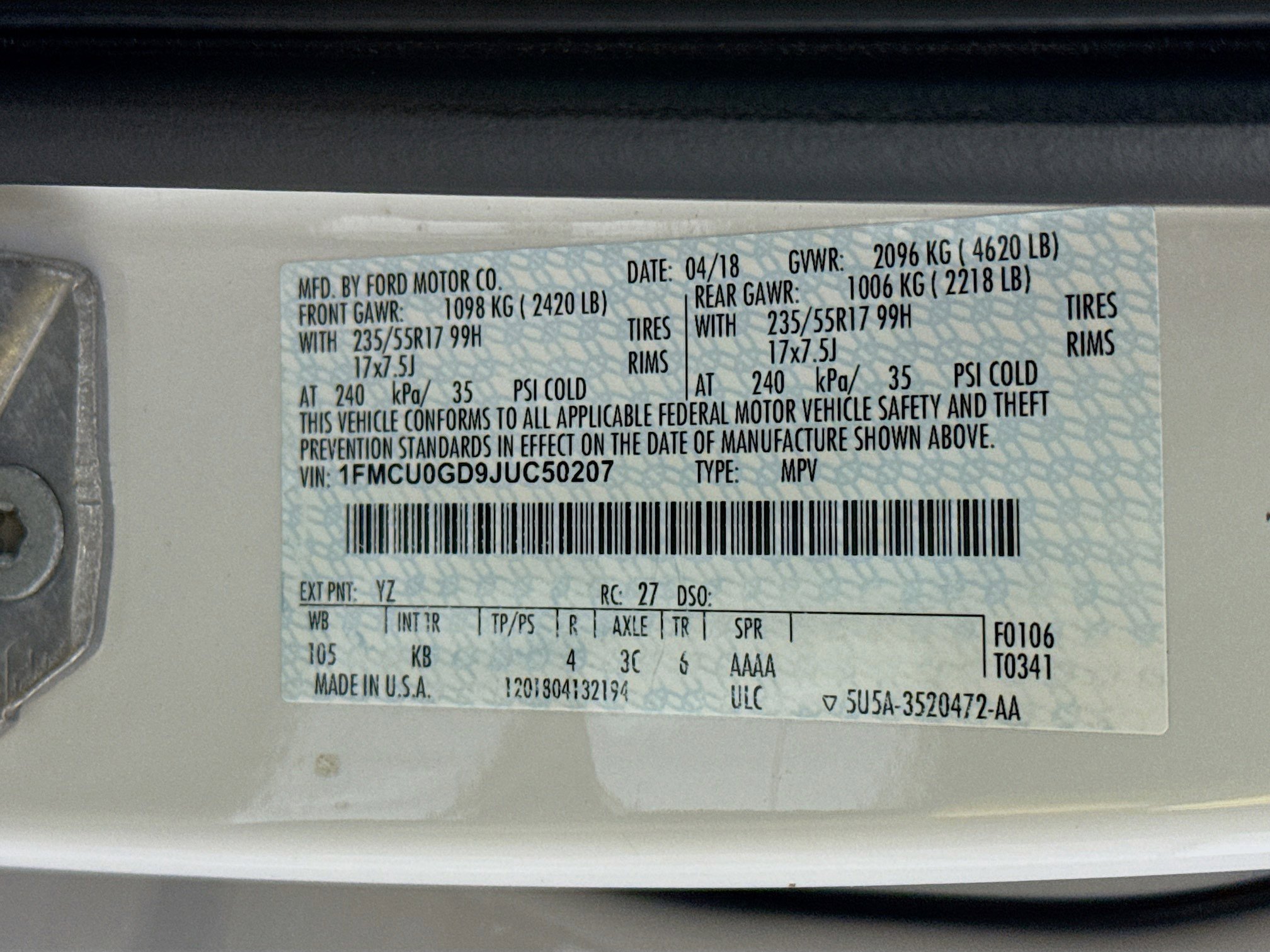 Used 2018 Ford Escape SE w/ Ford Safe & Smart Package FWD image 38