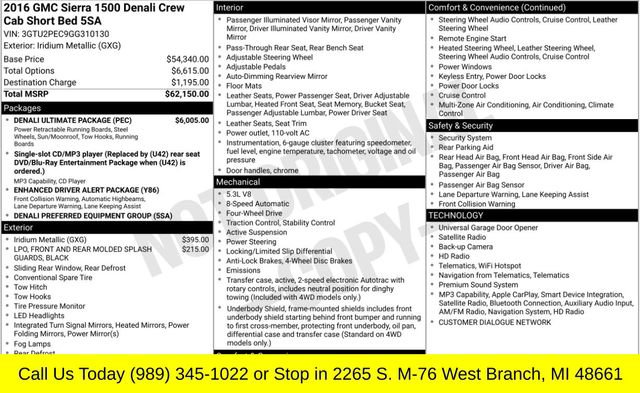 Used 2016 GMC Sierra 1500 Denali w/ Denali Ultimate Package AWD/4WD image 8