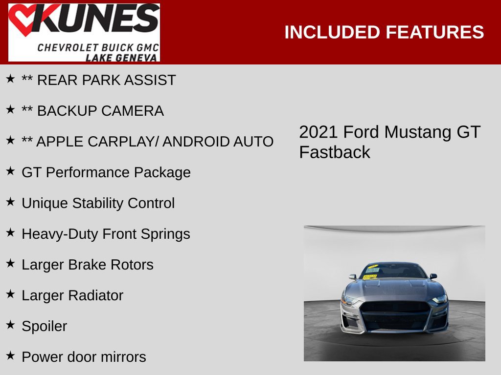Used 2021 Ford Mustang GT w/ GT Performance Package RWD image 2