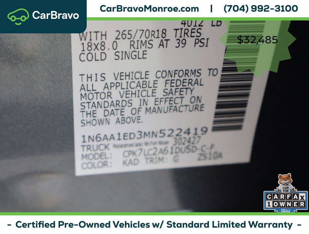 Used 2021 Nissan Titan SV w/ SV Convenience Package AWD/4WD image 47