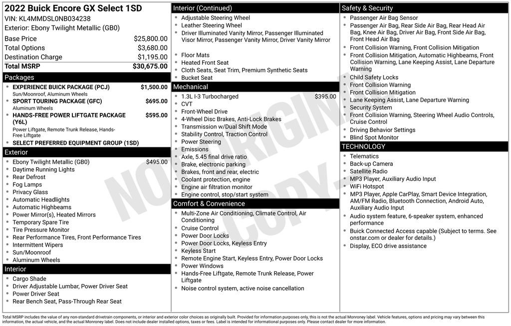Used 2022 Buick Encore GX Select w/ Experience Buick Package FWD image 5