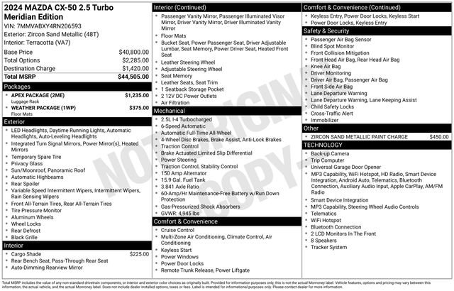Used 2024 MAZDA CX-50 Meridian Edition w/ Apex Package AWD/4WD image 16
