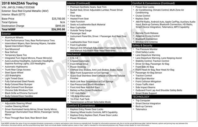 Used 2018 MAZDA MAZDA6 Touring image 30