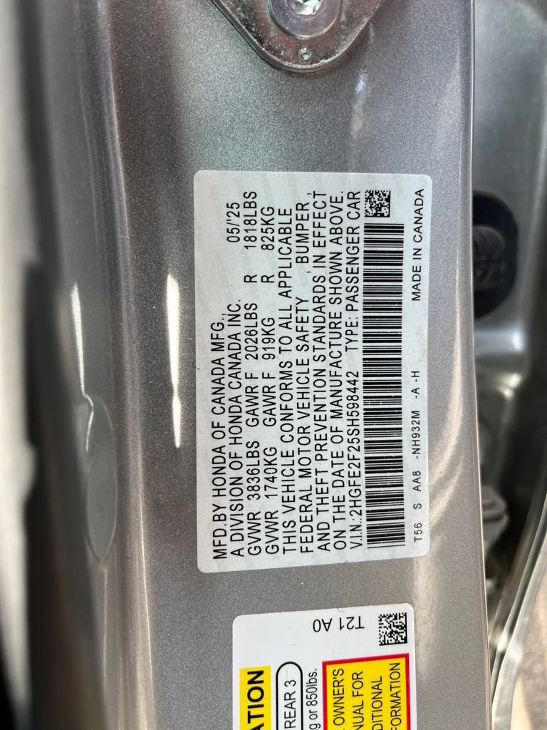 Certified 2025 Honda Civic LX image 9