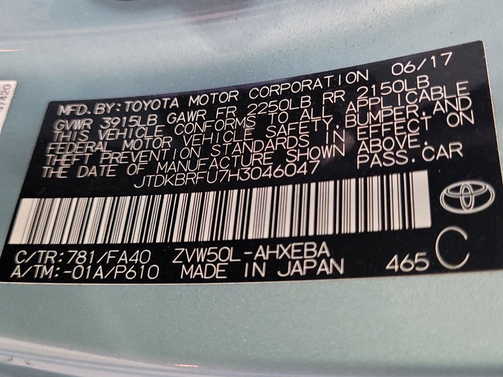 Used 2017 Toyota Prius Two w/ Prius Two Safety Plus Package FWD image 33
