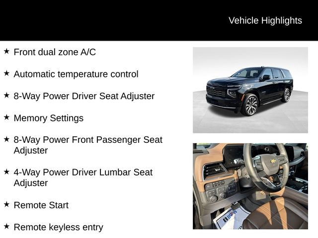 Certified 2025 Chevrolet Tahoe High Country w/ Sun And Tow Package AWD/4WD image 15