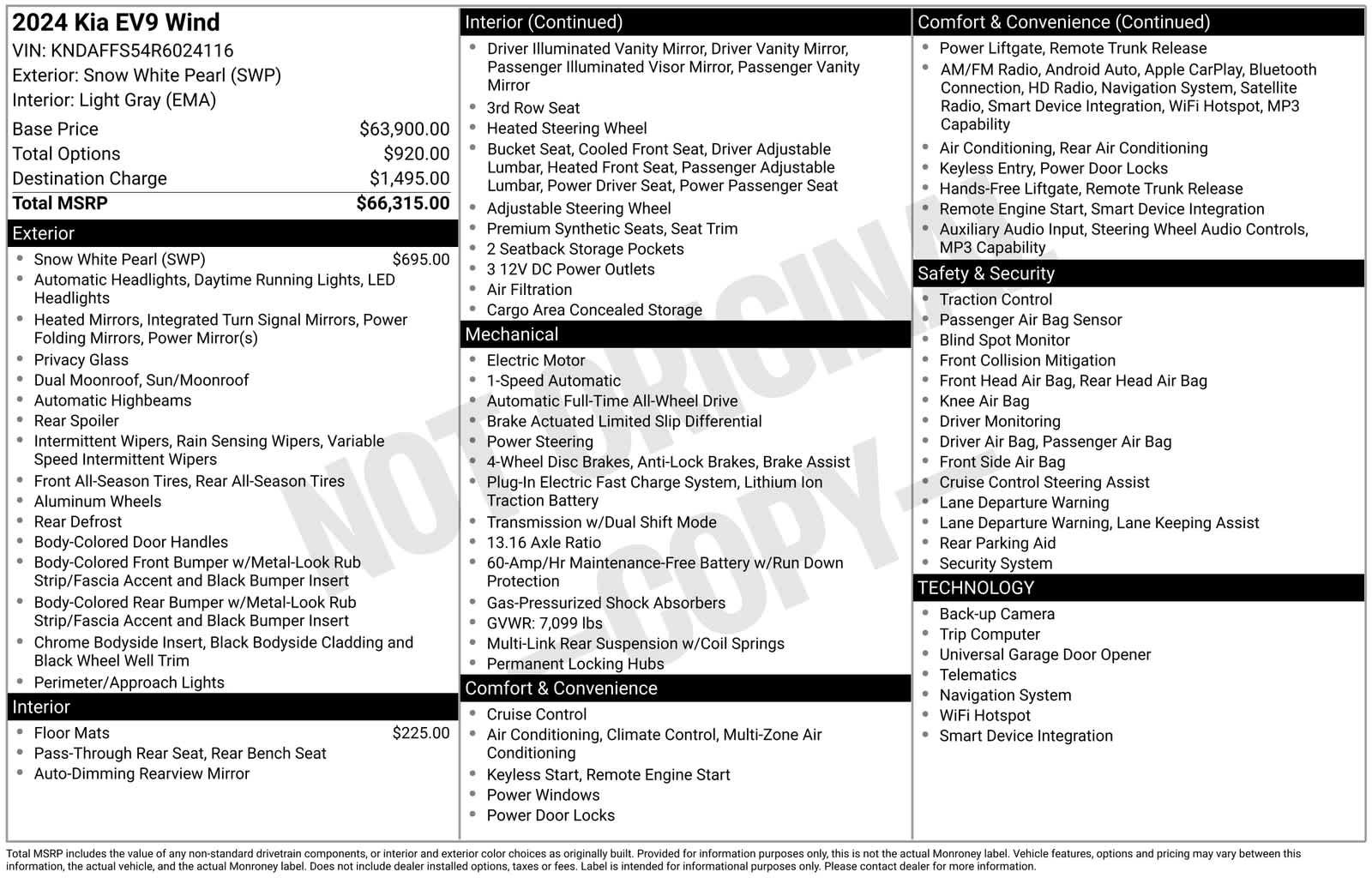 Certified 2024 Kia EV9 Wind AWD/4WD image 38