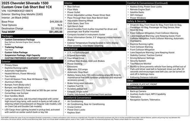 Certified 2025 Chevrolet Silverado 1500 Custom AWD/4WD image 24