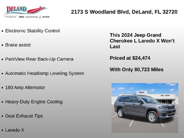 Used 2024 Jeep Grand Cherokee L Laredo w/ Trailer Tow Package RWD image 22