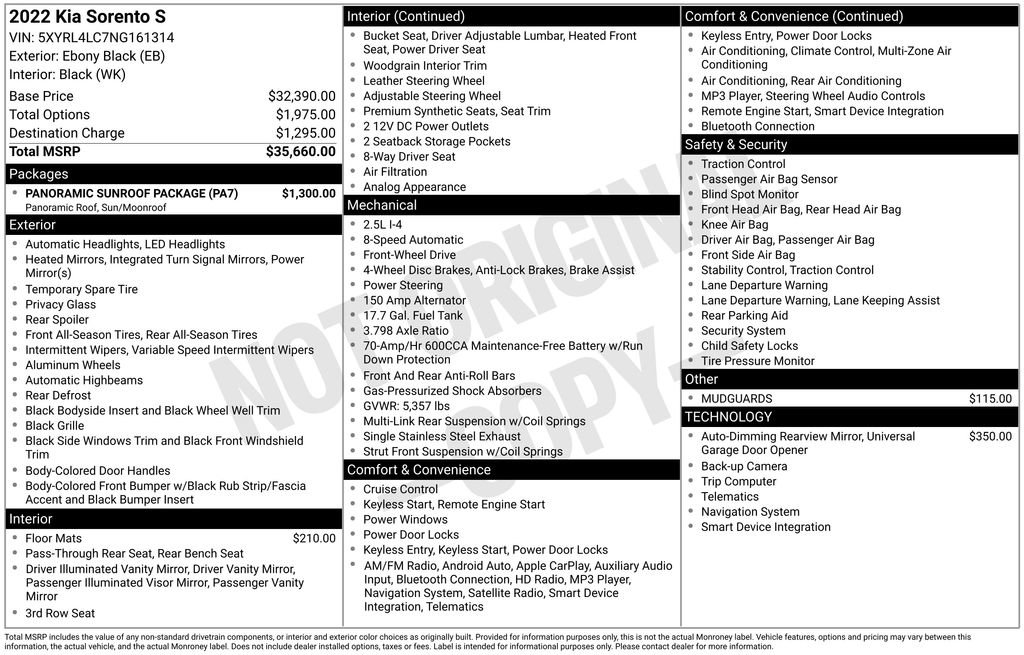 Used 2022 Kia Sorento S w/ Panoramic Sunroof Package image 38