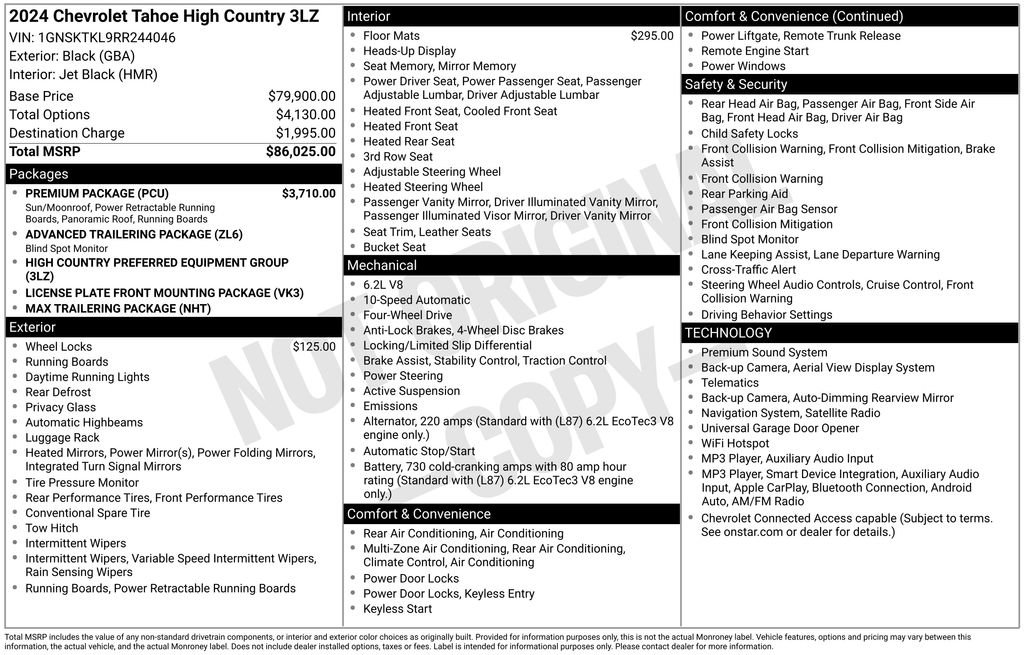 Used 2024 Chevrolet Tahoe High Country w/ Premium Package AWD/4WD image 10