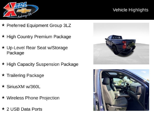 Used 2022 Chevrolet Silverado 1500 High Country w/ High Country Premium Package AWD/4WD image 2