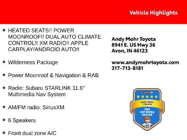 Used 2022 Subaru Outback Wilderness w/ Wilderness Package AWD/4WD image 2