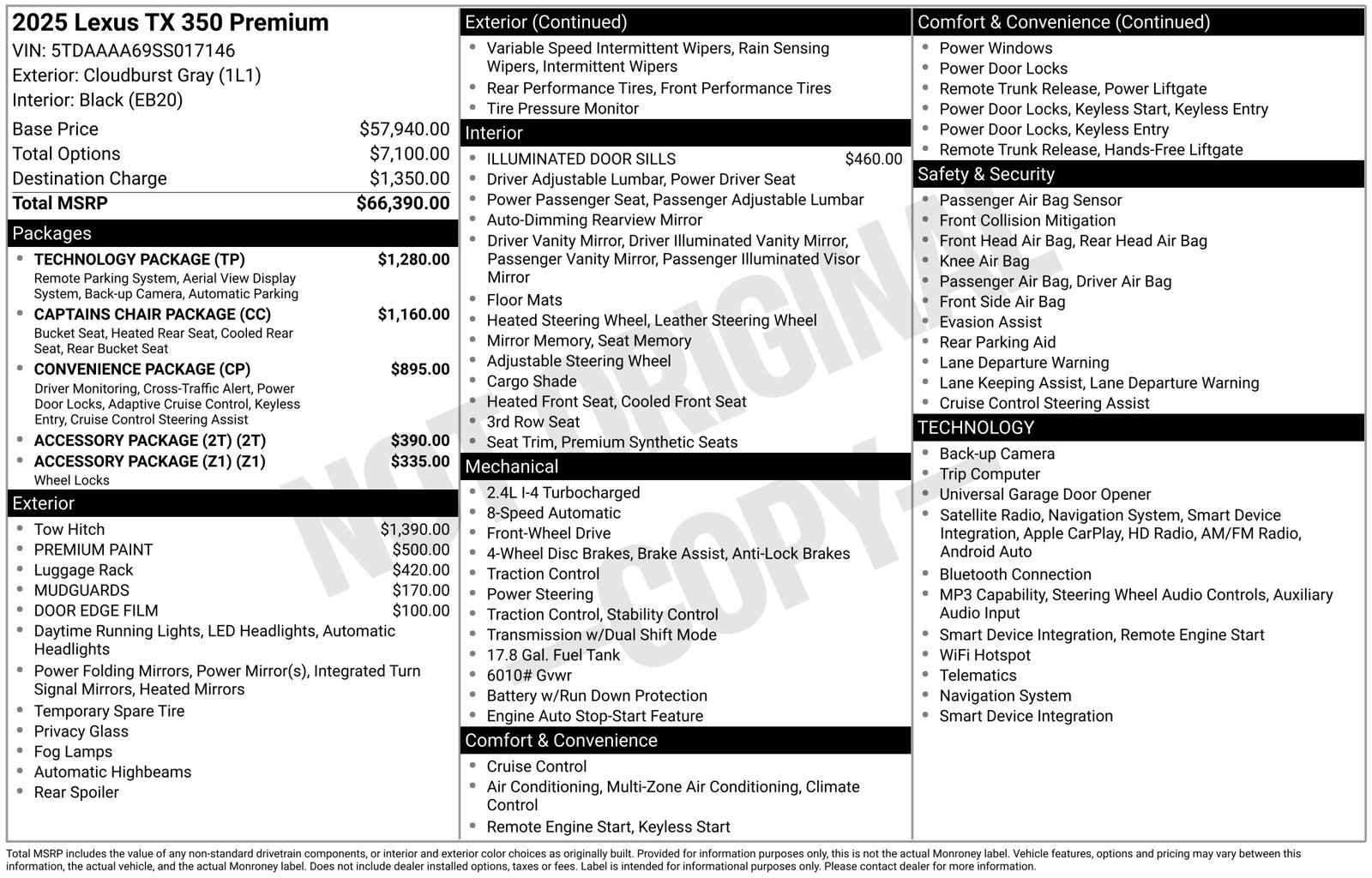 Used 2025 Lexus TX 350 FWD w/ Technology Package image 15