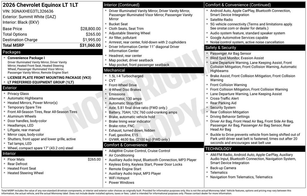 New 2026 Chevrolet Equinox LT image 6