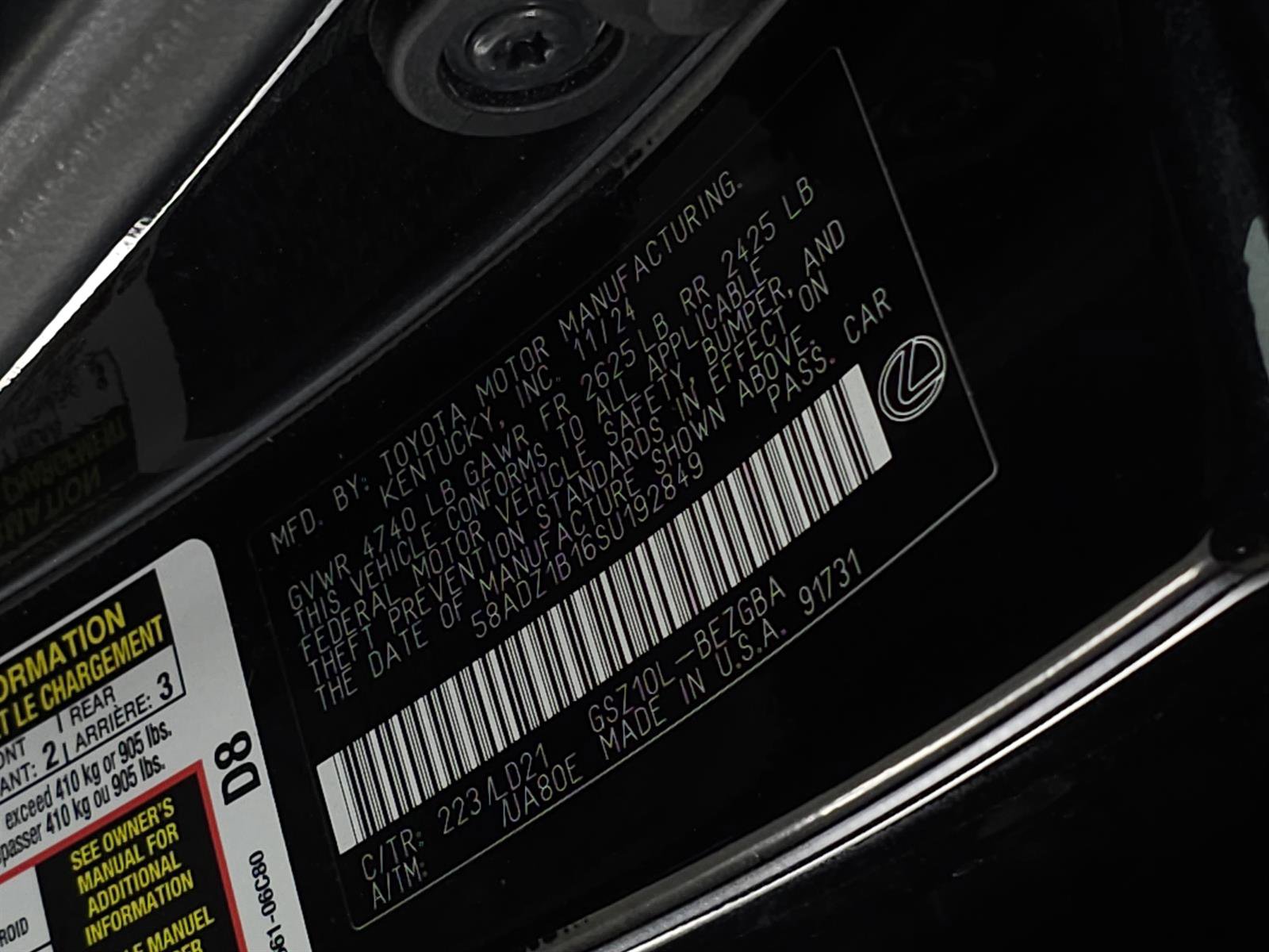 Used 2025 Lexus ES 350 w/ Premium Package FWD image 34
