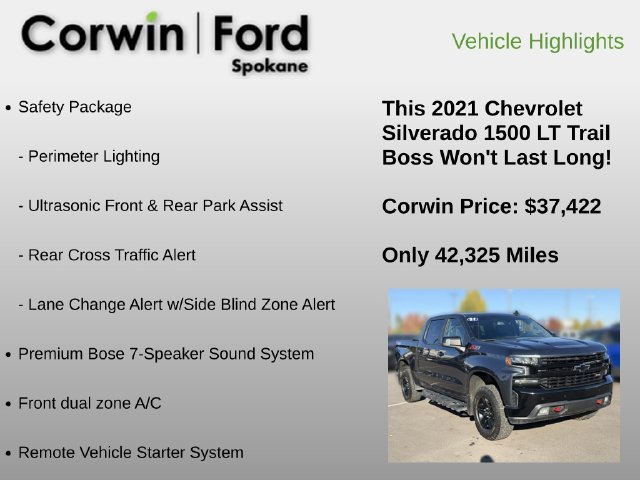 Used 2021 Chevrolet Silverado 1500 LT Trail Boss w/ Convenience Package II AWD/4WD image 18