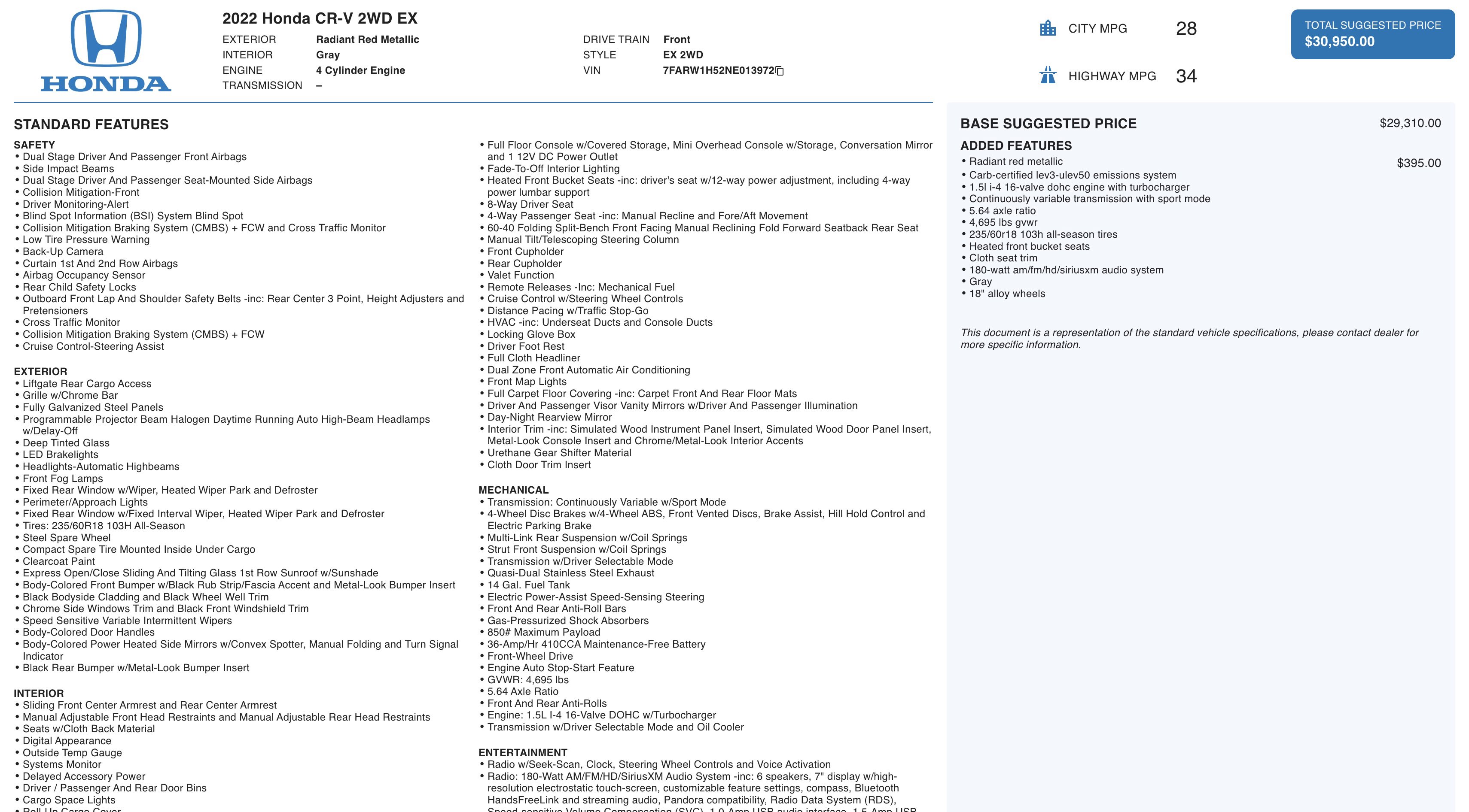 Used 2022 Honda CR-V EX image 4