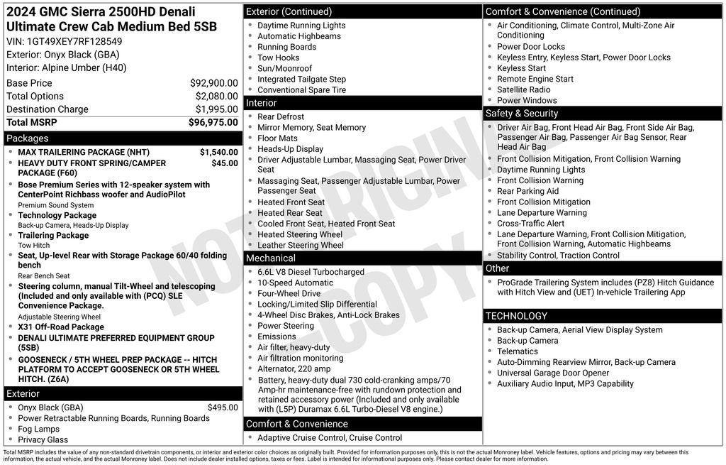 Used 2024 GMC Sierra 2500 Denali Ultimate w/ Max Trailering Package AWD/4WD image 5