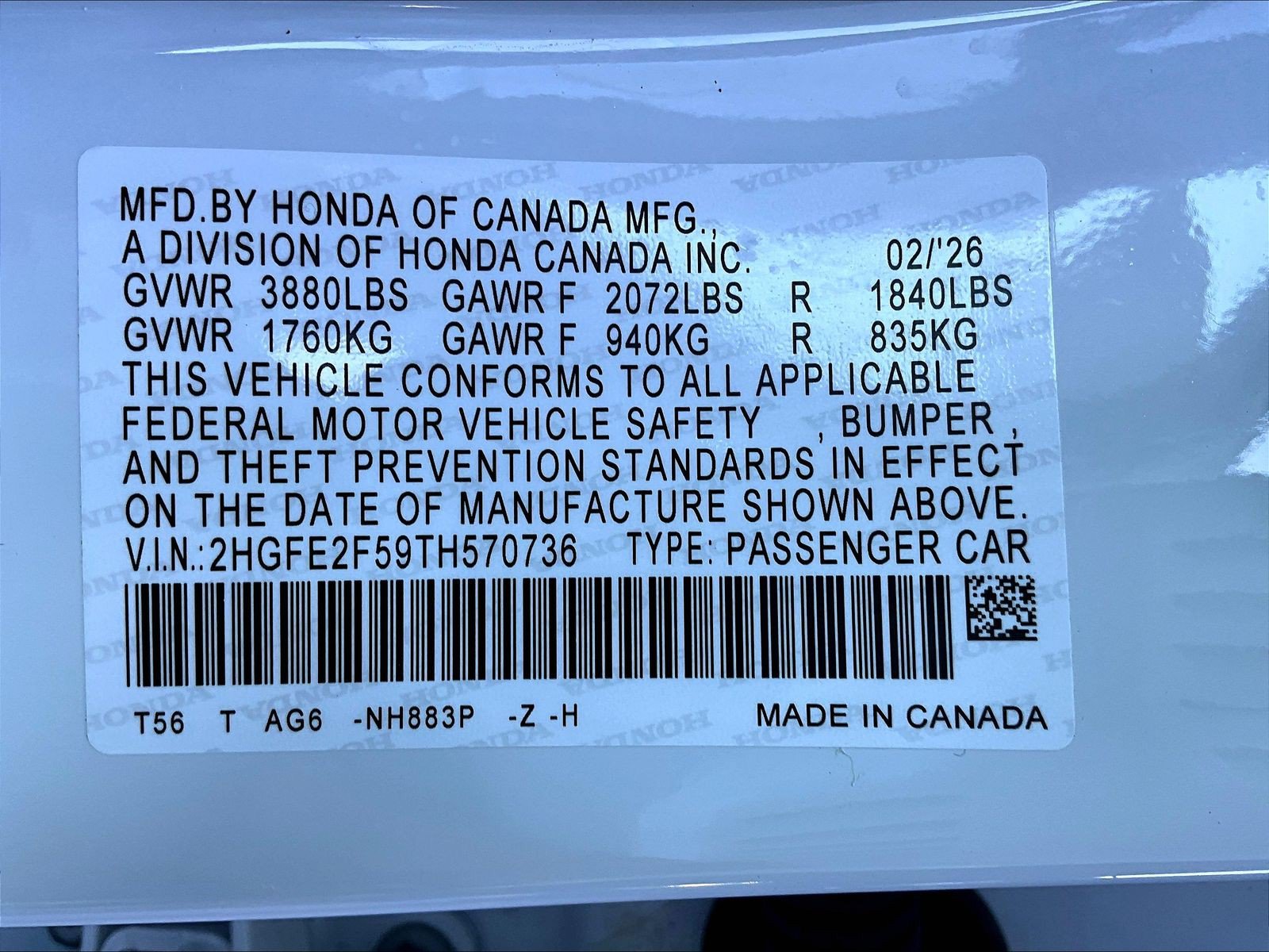 Certified 2026 Honda Civic Sport image 18