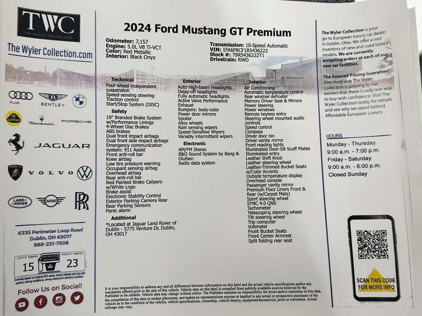 Used 2024 Ford Mustang GT Premium RWD image 42