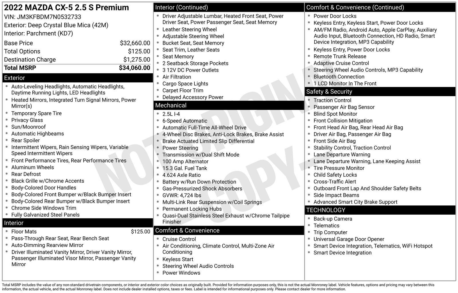 Certified 2022 MAZDA CX-5 AWD 2.5 S w/ Premium Package image 31