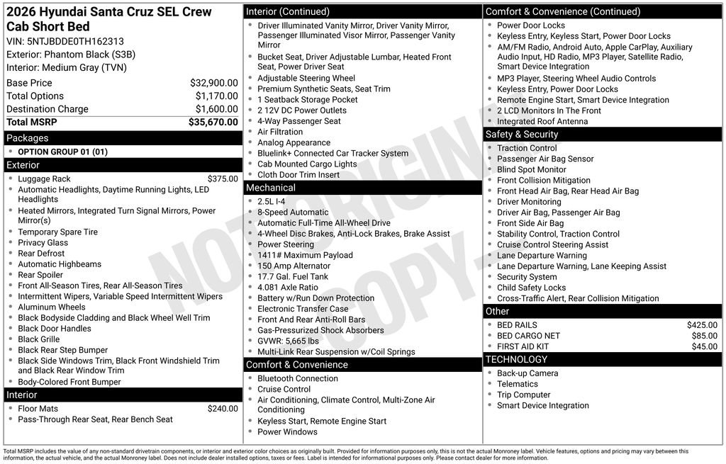 New 2026 Hyundai Santa Cruz SEL AWD/4WD image 33