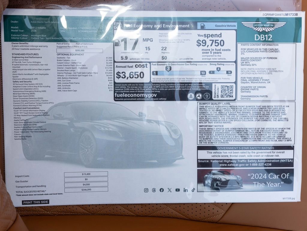 New 2026 Aston Martin DB12 Convertible image 58