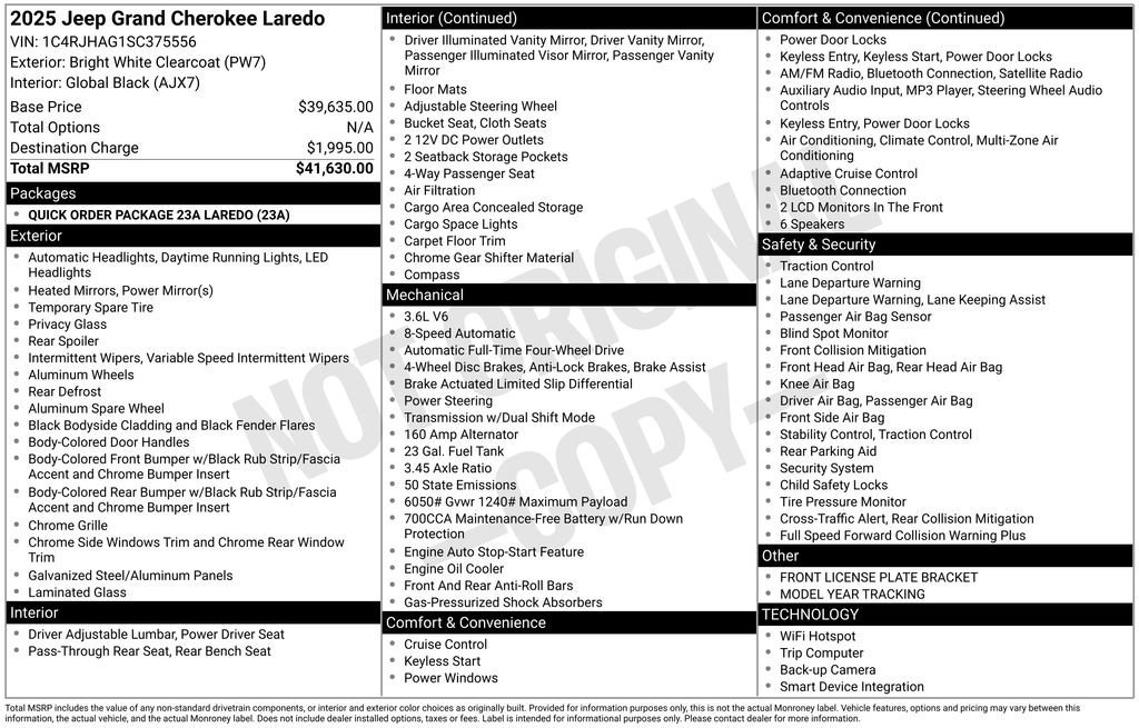 New 2025 Jeep Grand Cherokee Laredo image 27