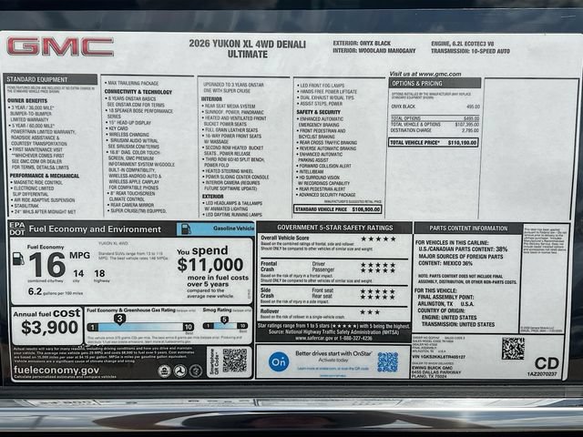 New 2026 GMC Yukon XL Denali Ultimate AWD/4WD image 21