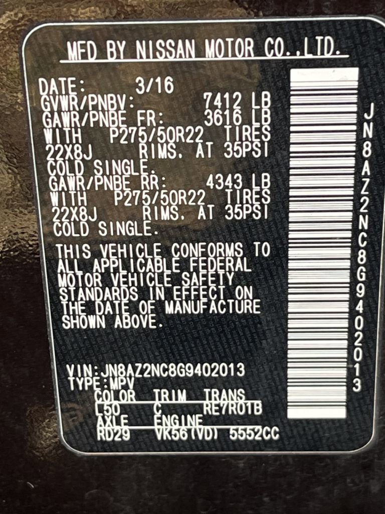 Used 2016 INFINITI QX80 w/ 22" Wheel Package image 8