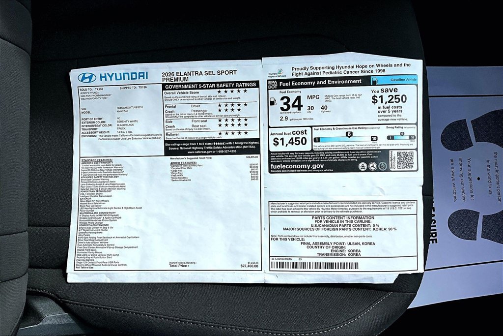 New 2026 Hyundai Elantra SEL Sport Premium FWD image 31