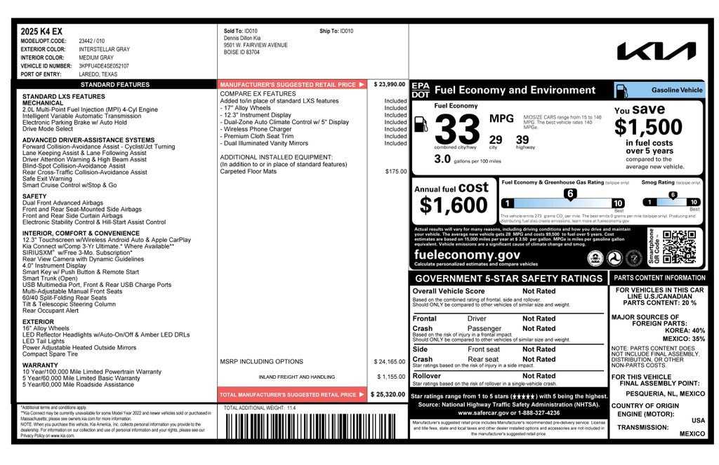 Used 2025 Kia K4 EX image 3