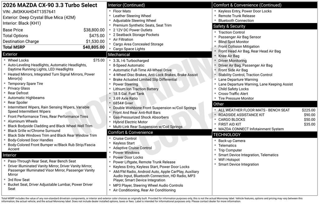 Certified 2026 MAZDA CX-90 3.3 Turbo w/ Select Package AWD/4WD image 32