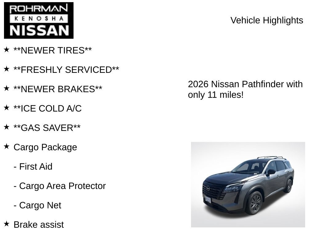 New 2026 Nissan Pathfinder SV w/ Cargo Package AWD/4WD image 8