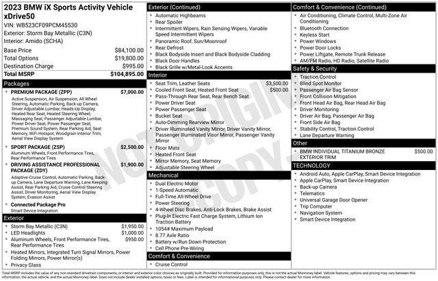Used 2023 BMW iX xDrive50 w/ Premium Package image 42
