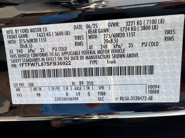 Certified 2025 Ford F150 Platinum w/ Equipment Group 702A High AWD/4WD image 33