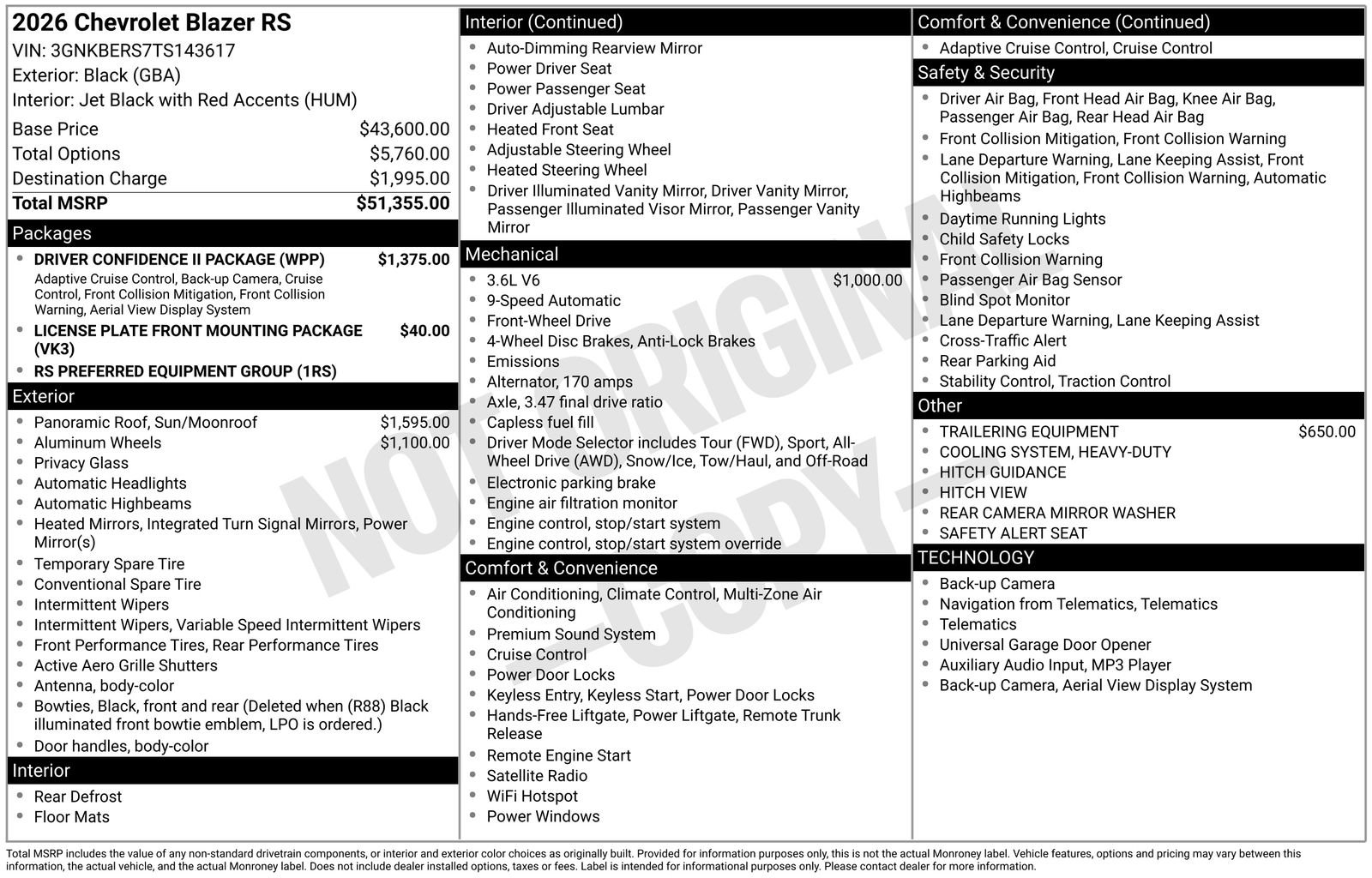 New 2026 Chevrolet Blazer RS w/ Driver Confidence II Package FWD image 26